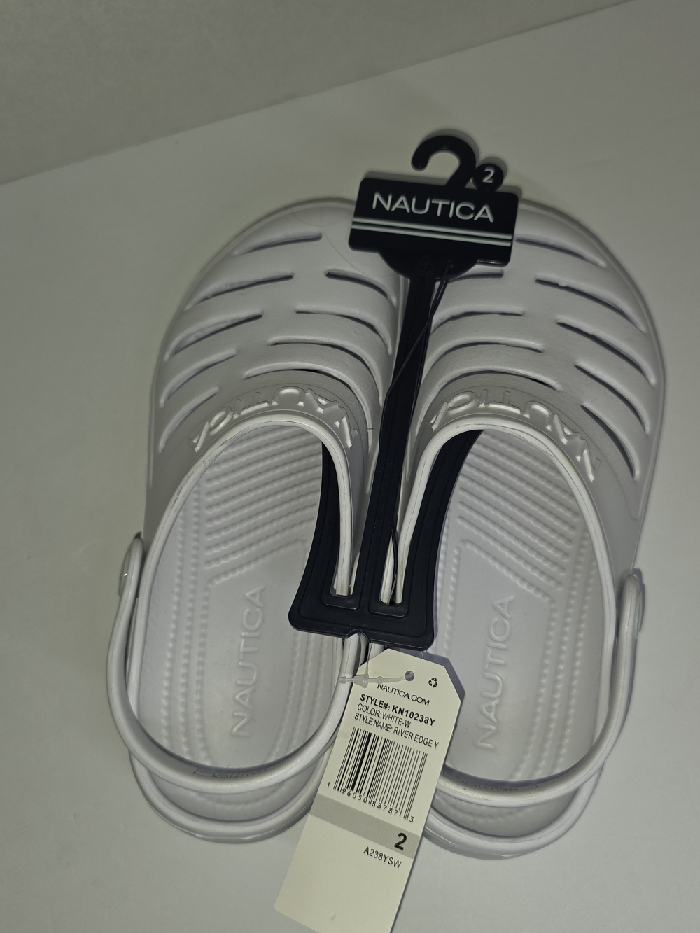 Nautica Kids White Water Clogs with Heel Strap